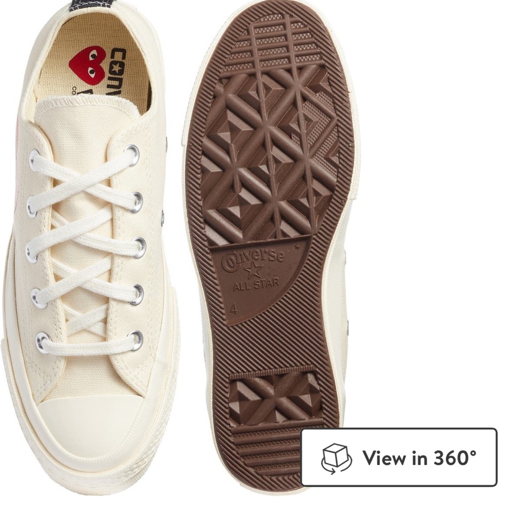 Comme des Garcons Cream and Red Sneakers - Picture 3 of 10